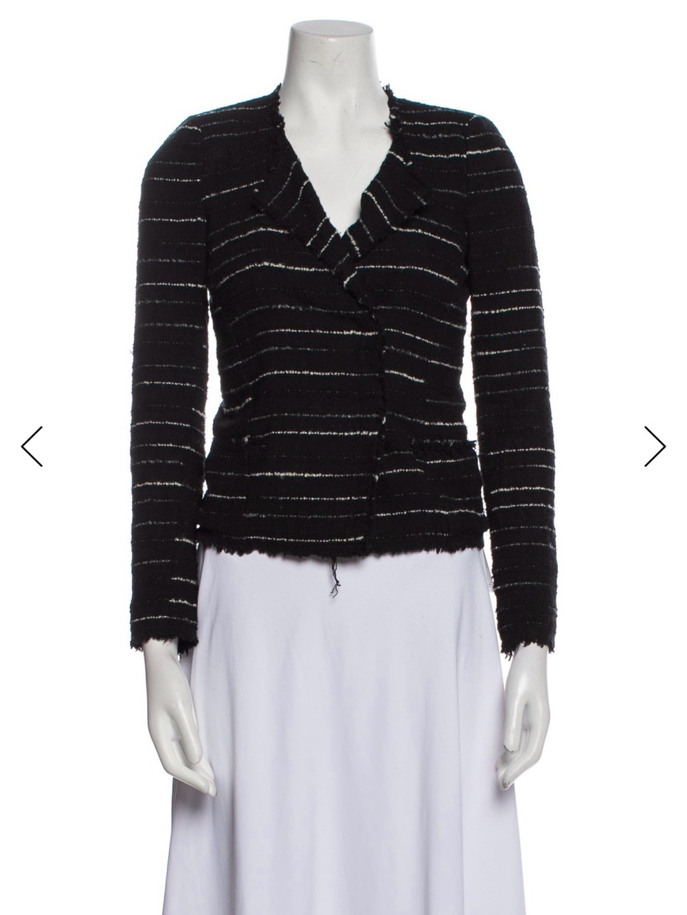 Black Striped Women's Tweed Jacket